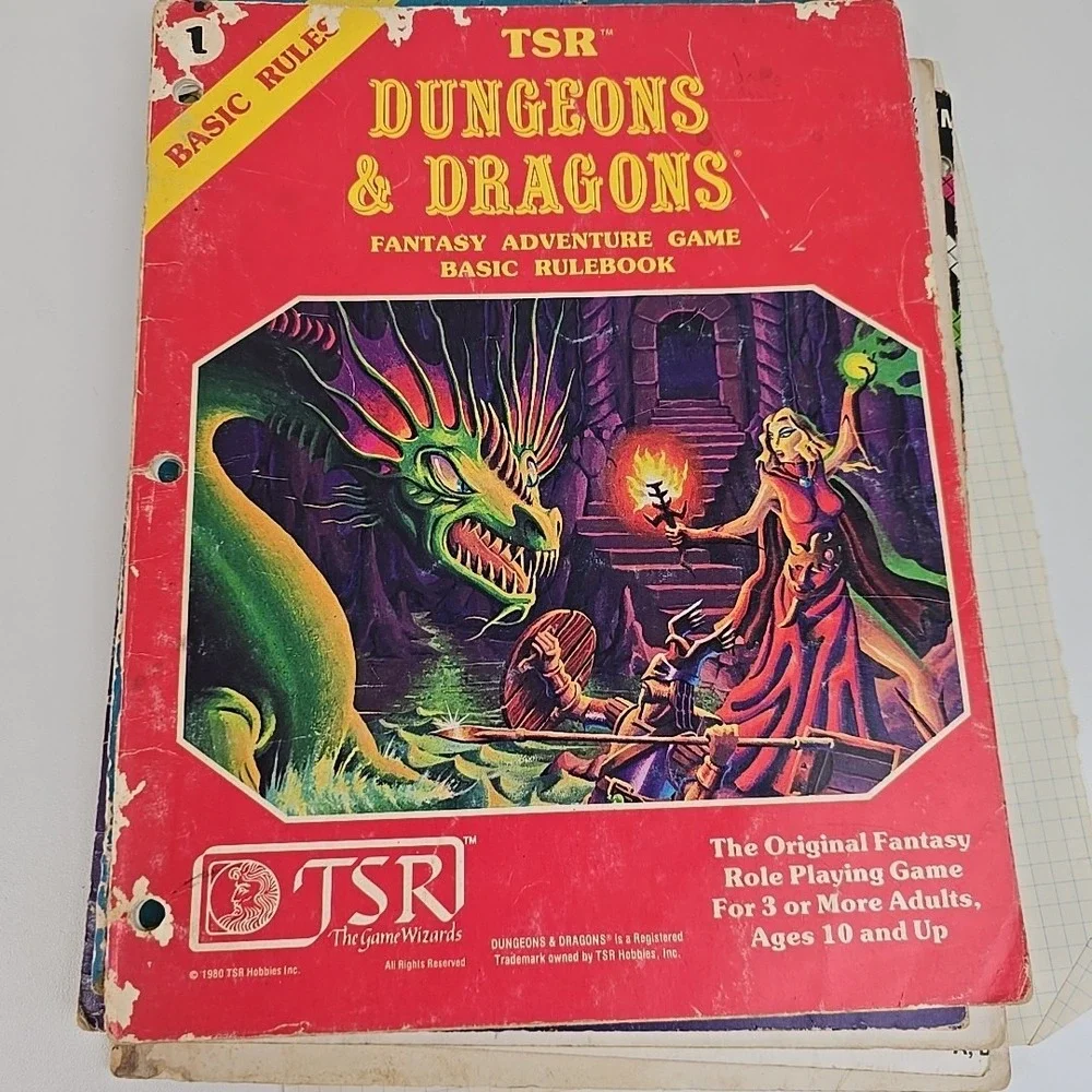 Dungeons‎ & Dragons Basic Rules 1 1980 1st Printing + Expert, Log, & Module READ